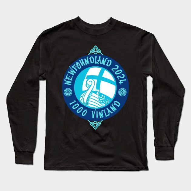 Newfoundland T-Shirt 2024 Viking Vinland Atlantic Long Sleeve T-Shirt by SailorsDelight